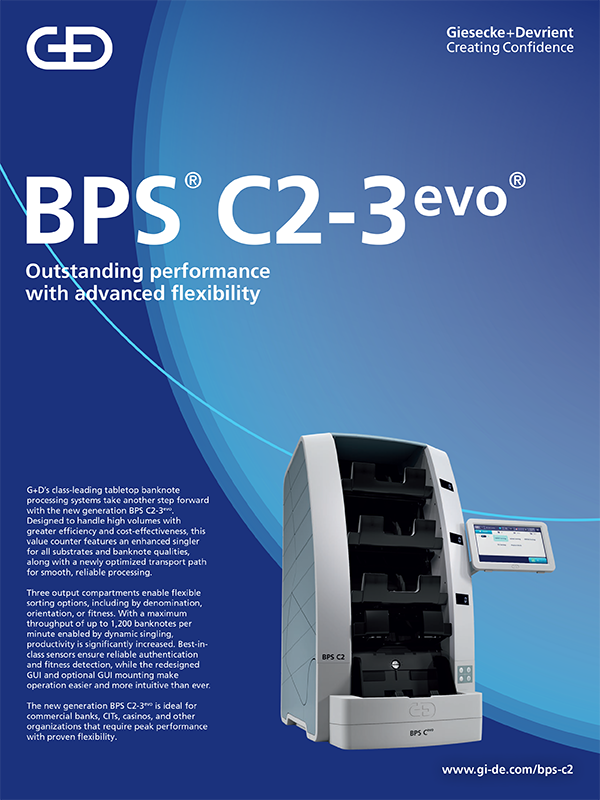 Datasheet Contabanconote/Selezionatrice G+D BPS C2-3evo Giesecke & Devrient